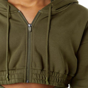 Sweat à capuche court tendance pour femmes, manches longues, pull confortable, idéal pour le quotidien, les tenues de sport, les looks décontractés et urbains à tout moment - Product Image 5