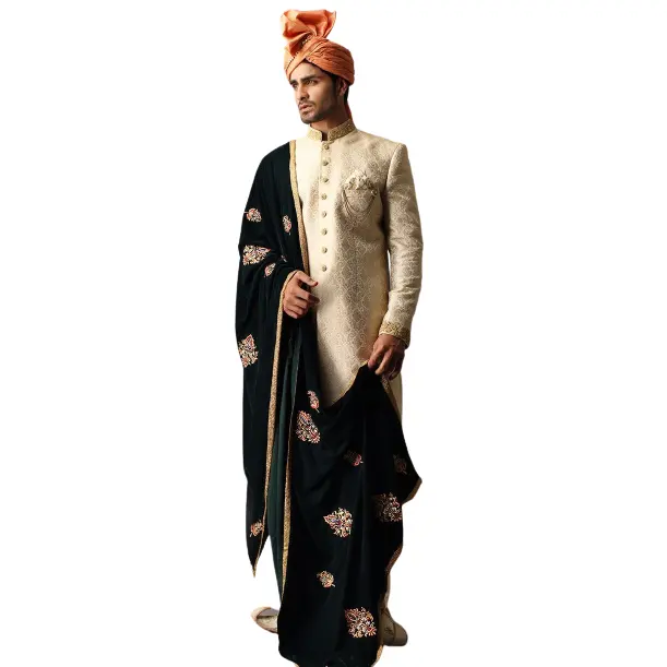 Tasarımcı işlemeli Sherwani damat düğün Sherwani erkek, Sherwani en iyi toptan fiyata özelleştirilmiş tasarım