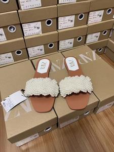 Sandali da <span class=keywords><strong>donna</strong></span> con plateau piatti intrecciati di perle 2025 nuove <span class=keywords><strong>scarpe</strong></span> da spiaggia comode Slip-On da esterno moda primavera estate - Product Image 6