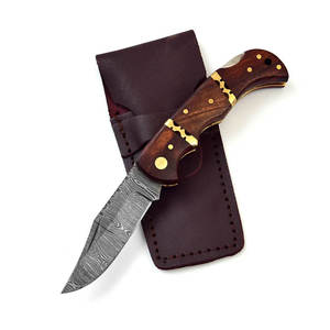 Cuchillo plegable para acampar de Damasco hecho a medida, cuchillo de bolsillo multifuncional portátil de Damasco con mango personalizado disponible - Product Image 3