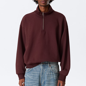 Sweat-shirt à col rond en coton personnalisé pour homme, motif uni, approvisionnement ODM, méthode de tissage teint en pièce pour les vêtements de saison hivernale - Product Image 2