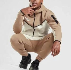 เสื้อมีฮู้ดผ้า100% สำหรับผู้ชายเสื้อแนวสตรีทผ้าคอตตอนน้ำหนักเบามีซิปสำหรับฤดูหนาวตามสั่ง - Product Image 4