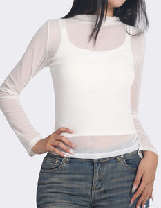 Elegante blusa de estilo Vintage para mujer cuello redondo manga corta logotipo personalizado decorado Sexy verano Slim Fit camisetas transpirables - Product Image 2