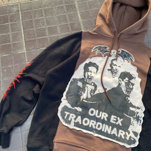 Sudadera con capucha Streatwear personalizada sin cuerdas de lana en blanco con cremallera Vintage de doble capa lavado con ácido Sun Faded Sudadera con capucha desgastada para hombres - Product Image 6