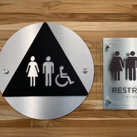 Plaque signalétique personnalisée en métal avec adhésif/vis 3M, numéro de maison, adresse de bureau, panneau en acrylique pour salle de bain, cabine d'essayage, toilettes, sanitaire