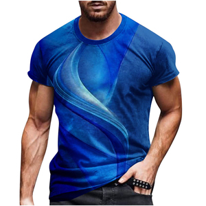 Vente en gros de t-shirt pour hommes à impression numérique à la mode T-shirt pour hommes à impression numérique de haute qualité en coton polyester 180gsm OEM - Product Image 5