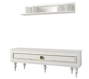 Unité de télévision exclusive de luxe, moderne, en bois blanc, panneau écarlate en aggloméré, meilleure vente pour la maison de la ferme, le bureau et la vie - Product Image 4