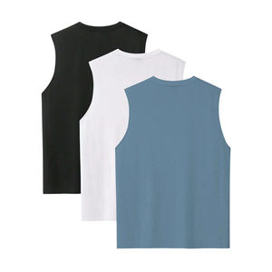 Custom Tank <b>Tops</b> Wholesale Price White <b>Black</b> Color Cotton Polyester Tank <b>Top</b> Quick Dry Bodybuilding Fitted Sports Men Tank <b>Top</b> - Product Image 2
