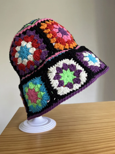 Colorful Granny Square Crochet <b>Bucket</b> <b>Hat</b> <b>Rainbow</b> Sun <b>Hat</b> for Cycling Outdoor Casual for Beach Travel Festival Summer Gift Idea - Product Image 4
