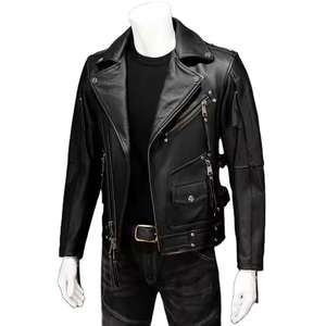 Chaqueta de la mejor calidad 2025, chaqueta negra de invierno para hombre, chaquetas para hombre, estilo Punk, abrigo de cuero genuino para motocicleta para hombre - Product Image 4