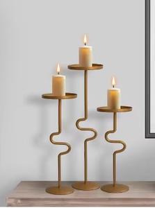 Wholesale Metal Candle Holder Silver Metal Candle Holder <b>Table</b> Centerpiece Decor Candles Holder Decoration Stands <b>Tall</b> Antique - Product Image 5