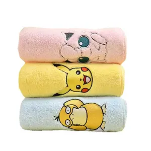 Coral velvet towel independent packaging soft strong absorbent Pikachu face towel does not lose hair benefits