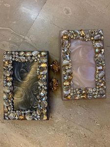 Vente en gros de pochette en pierre dorée de résine de haute qualité pour femmes sac de soirée en perles de mariée pochette de mariage sac à main de créateur - Product Image 5