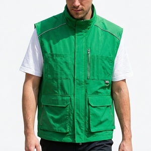 Chaleco Cortavientos Moderno de Diseño Personalizado para Hombre con Múltiples Bolsillos, Chaleco Cortavientos sin Mangas de Alta Calidad - Product Image 1