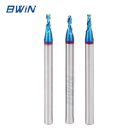 Fraise à queue carrée en carbure HRC 65, diamètre 1 mm, 2 dents, pour usinage CNC de l'acier inoxydable