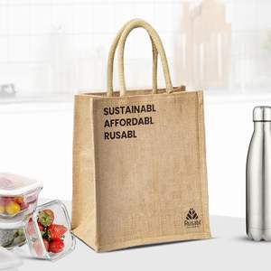 Sacs en toile de jute durables avec poignées Logo personnalisé pour usage multiple Forme rectangulaire faite à la main de qualité supérieure écologique - Product Image 1