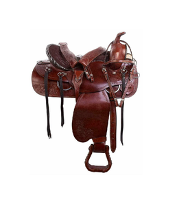 Sillín de carreras occidental de Cuero 100% de calidad superior con Árbol de fibra de plástico y herrajes SS para montar a caballo - Product Image 1