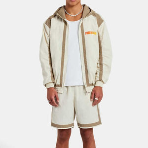 New Arrival 2025 High Quality Men's Custom Logo Lightweight Polyester Nylon Windbreaker Tracksuit Set <b>Zip</b> <b>Up</b> <b>Jacket</b> Shorts - Product Image 2