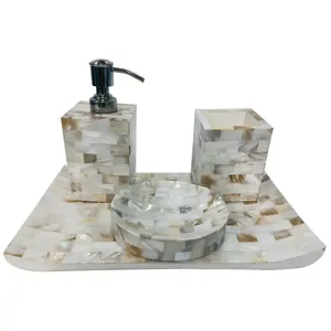Classic Resin Four-piece Luxury Durable Eco-Friendly <b>Bathroom</b> <b>Accessory</b> <b>Set</b> Soap Dispenser Tumbler Tray Toothbrush Cup Easy - Product Image 2
