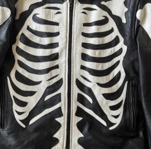 Nouvelle veste en cuir véritable vestes de moto squelette motard veste en cuir de vachette véritable pour hommes veste de moto - Product Image 3