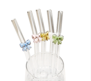 Pailles en verre borosilicate florales de qualité supérieure réutilisables avec un design écologique résistant à la chaleur et des options de boîte cadeau - Product Image 4