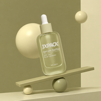 Flacon de sérum de luxe pour champagne 30ml 50ml, pot carré en verre avec compte-gouttes pour essence de beauté de niche, marque privée haut de gamme