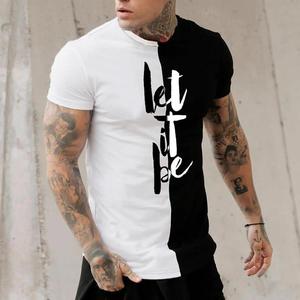 Venta al por mayor de camisetas de los hombres sueltas Casual manga corta moda Tops transpirable tejido de punto suave ropa deportiva de calle alta - Product Image 4