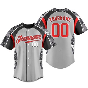 Camiseta de béisbol personalizada Unisex camiseta de béisbol camisetas de camuflaje ropa deportiva transpirable uniforme de equipo nombre personalizado - Product Image 4