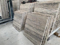 Table basse en travertin argenté persan naturel poli, grandes dalles, carreaux de sol, dalles, 2 cm, garantie 1 an