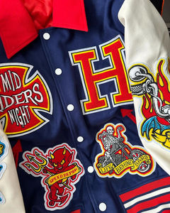 Dernière mode : Blouson universitaire de baseball personnalisé pour homme, vierge, avec broderie de logo sur le devant, imperméable et coupe-vent, vente en gros - Product Image 6