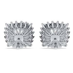Boucles d'oreilles clous en diamant taille coussin 1,74 carat avec halo, en argent sterling massif 925, fermoir à vis, bijoux de luxe pour mariée - Product Image 2