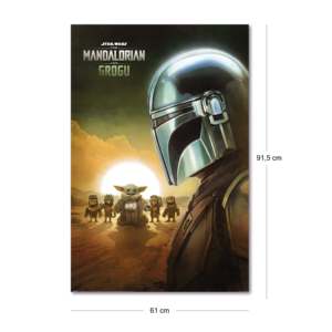 Póster de Papel Decorativo de Pared con Diseño Moderno de Mandalorian y Grogu al Atardecer - Product Image 2
