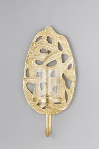 Portavelas de Navidad con acabado dorado, Metal fundida de diseño de hoja, soporte de vela de mesa, decoración de eventos en casa para Pascua - Product Image 3