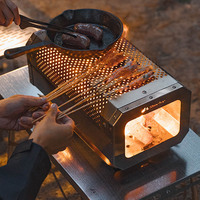 Table de barbecue à bois en acier inoxydable foyer de table portable foyer extérieur pour le camping