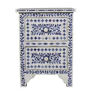 Commode décorative en incrustation d'os avec accent en agate, fabriquée à la main par un fournisseur indien - Product Image 2