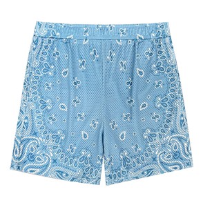 <b>Men's</b> Summer Mid-Waist Casual Running Shorts High Street Breathable Mesh Sublimation <b>Bandana</b> Print Drawstring Plus Size Knitted - Product Image 3