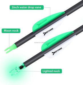 Juego de flechas de carbono de 31 pulgadas con puntas mecánicas y tomas luminosas, flechas de caza para arco compuesto y arco recurvo OEM - Product Image 4
