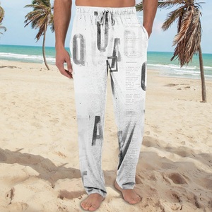 2025 nouveau pantalon pour hommes de haute qualité avec taille moyenne élastique personnalisé imprimé Streetwear conception en gros coton Polyester pantalon - Product Image 2