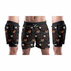 Pantalones cortos de gimnasio para hombre profesional con diseño ligero de secado rápido de verano ropa activa logotipo personalizado sublimación pantalones cortos de playa patrón sólido - Product Image 2