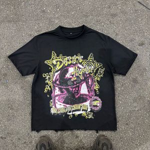 Camiseta informal de algodón 100% para hombre de fabricante, ropa de calle de gran tamaño, peso pesado 280 GSM, estampado Digital de punto, gráfico sólido - Product Image 3