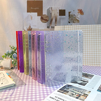 Mini Carpeta de Anillas con Luz Intermitente, Cubierta para Archivador, Carpeta de Hojas Sueltas, Cierre de PVC, 6 Anillas