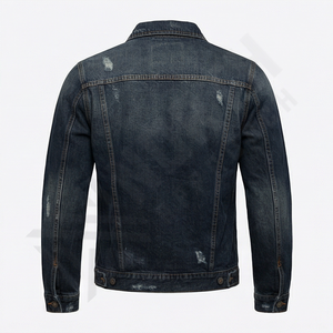 Veste en jean pour femme à col rabattu, manches longues, style vintage, boutonnée, délavée, style streetwear occidental pour homme - Product Image 2