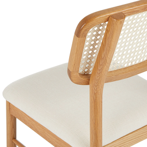 Silla de comedor con respaldo de ratán moderna de mediados de siglo: elegante y cómoda - Product Image 5