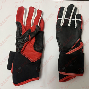 <b>Top</b> Quality <b>White</b> & Purple Color Cowhide Leather Breathable <b>Long</b> Cuff Sports Baseball Batting Gloves - Product Image 6