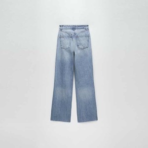 กางเกงยีนส์เอวสูงสำหรับผู้หญิงกางเกงยีนส์สีน้ำเงินซักลำลองกระเป๋าใหญ่ใส่ออกกำลังกายใส่2025 - Product Image 6