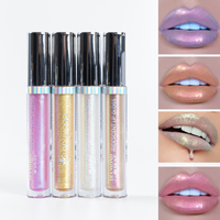 Vente en gros 2026 – Nouveaux gloss à lèvres holographiques sirène rose et bleu, couleurs tendance, marque privée, fournisseur de gloss