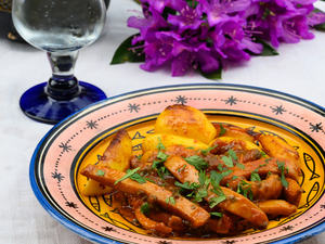 Tajín Marroquí Auténtico, Olla de Cocina de Cerámica Hecha a Mano, Tajín Tradicional para Horno, Utensilios de Cocina de Cerámica - Product Image 3