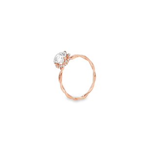 Anillo de Compromiso y Matrimonio de Plata de Ley 925 con Moissanita en Forma de Bola para Mujer |   Elegancia Francesa Montresor Infini - Product Image 5