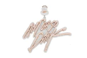 Pendentif Hip Hop unisexe en or blanc/jaune 10 carats avec diamants naturels de 15,08 carats, certifié IGI, plaqué rhodium, chaîne fine, cadeau, fête - Product Image 3