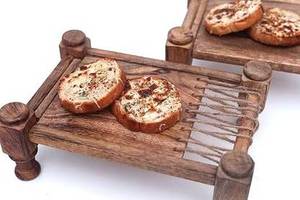 ถาดเสิร์ฟไม้เนื้อแข็งทำมือ เชือกปอกระเจา ขนาดเล็ก สไตล์ชนบท แบบดั้งเดิม เป็นมิตรกับสิ่งแวดล้อม เหมาะสำหรับรอมฎอน งานแต่งงาน และอาหาร - Product Image 6